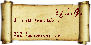 Éreth Gusztáv névjegykártya