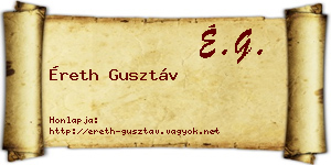 Éreth Gusztáv névjegykártya