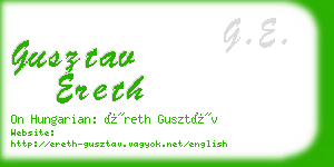 gusztav ereth business card